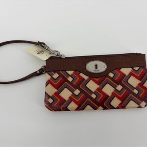 Fossil Geometric Red and Brown Wristlet‎